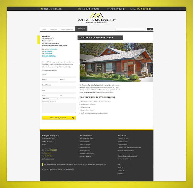 McHugh & McHugh Interior Page Rendering of the website interior page in a desktop computer